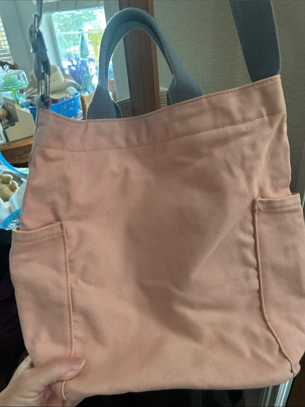 Women's Pink Canvas Tote Bag